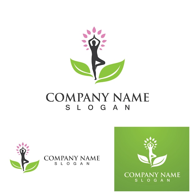 Yoga health logo sign illustration vector design