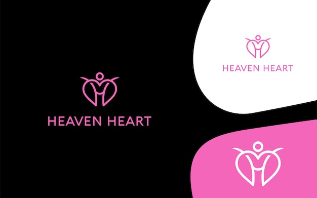 Yoga hearth beautiful modern logo vector