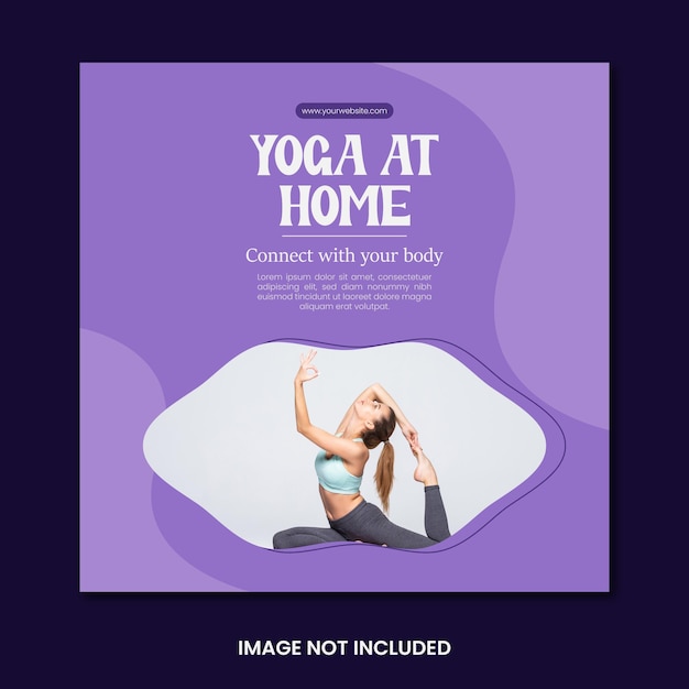 Yoga at home social media post template