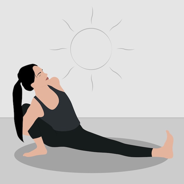 Vector yoga houdingen set vrouw