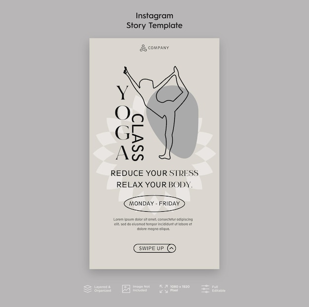 Vector yoga instagram story  post template