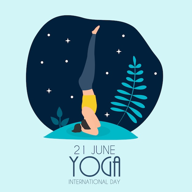 Yoga International Day 21 June Background. Illustration