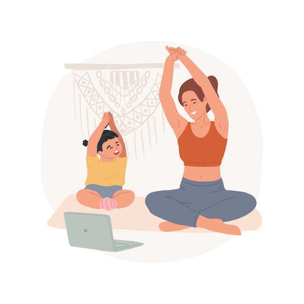 Vector yoga isolated cartoon vector illustration