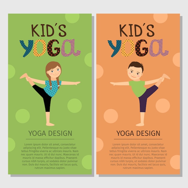 Yoga kids vertical flyer template design