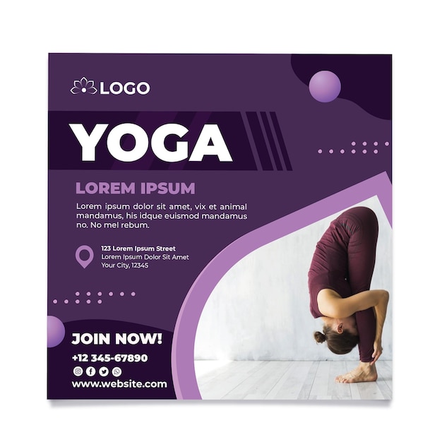 Yoga klasse folder sjabloon