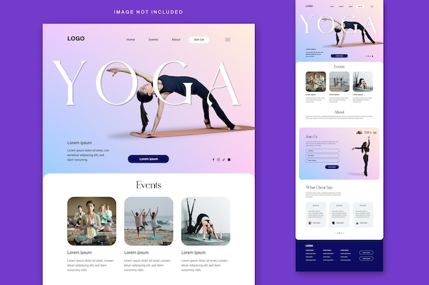 Yoga Landing Page Design Template (sjabloon voor het ontwerpen van landingspagina's)