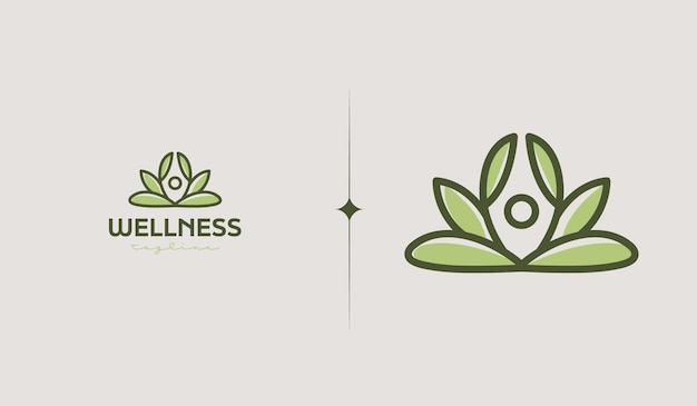 Yoga leaf logo template universeel creatief premium symbool vector illustratie creative minimal design template symbool voor corporate business identity