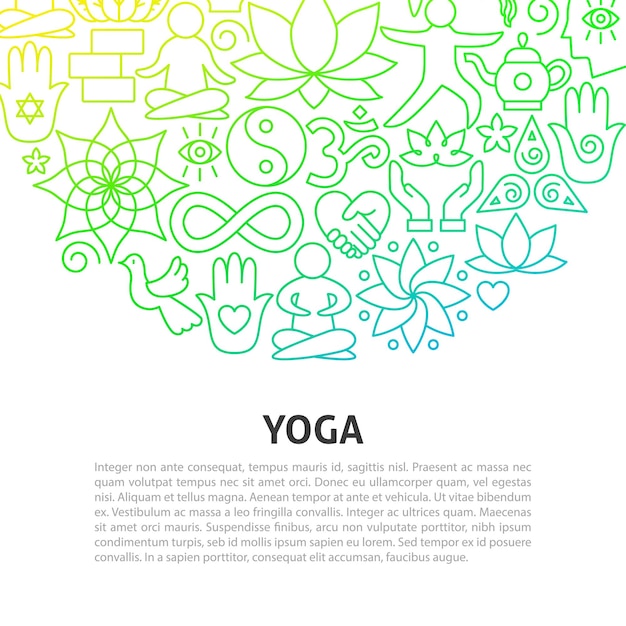 yoga line concept. vector illustration of outline design.