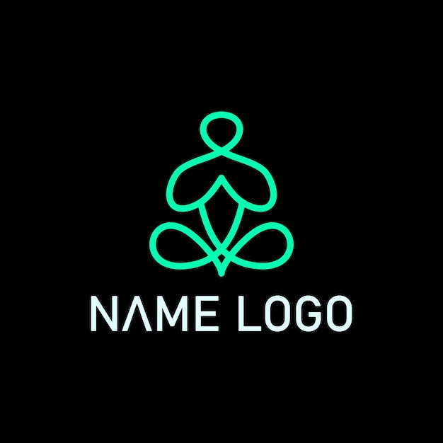 Дизайн векторного логотипа линии йоги