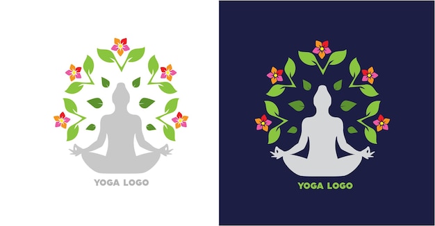yoga logo design concept or meditation logo