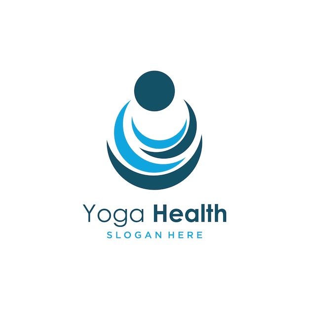 Yoga logo design element vector with abstract concept