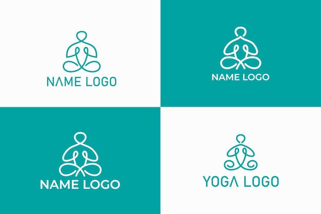 Yoga Logo design Human pose vector template