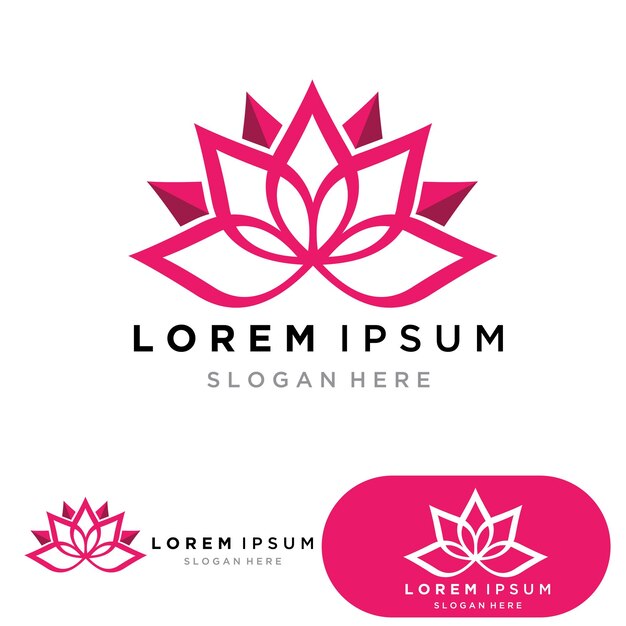 Yoga logo design stock human meditation in lotus flower vector illustration