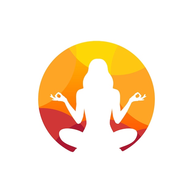 Vettore yoga logo design stock meditazione illustrazione vettoriale design premium