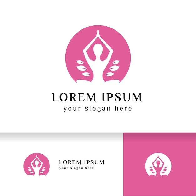 Yoga logo design stock. meditation vector illustration