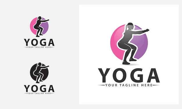 Modelli di progettazione logo yoga