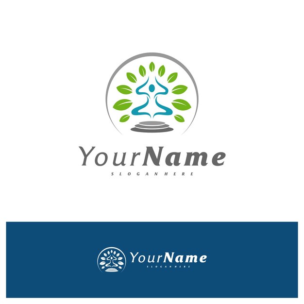 Yoga logo design vector template Meditation logo concepts illustration