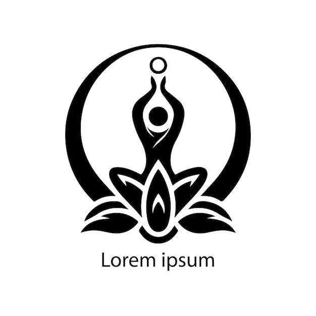 Vettore disegno del logo dello yoga