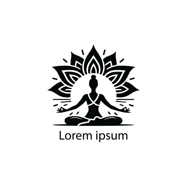 Vettore disegno del logo dello yoga