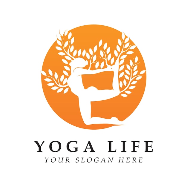 Yoga logo en vector met slogan sjabloon