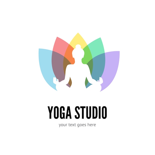 Yoga logo flat template