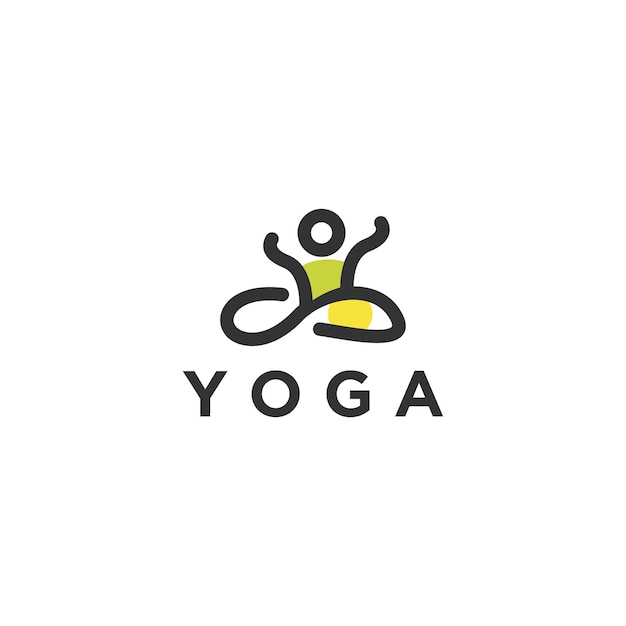 Vettore di disegno dell'icona di logo di yoga