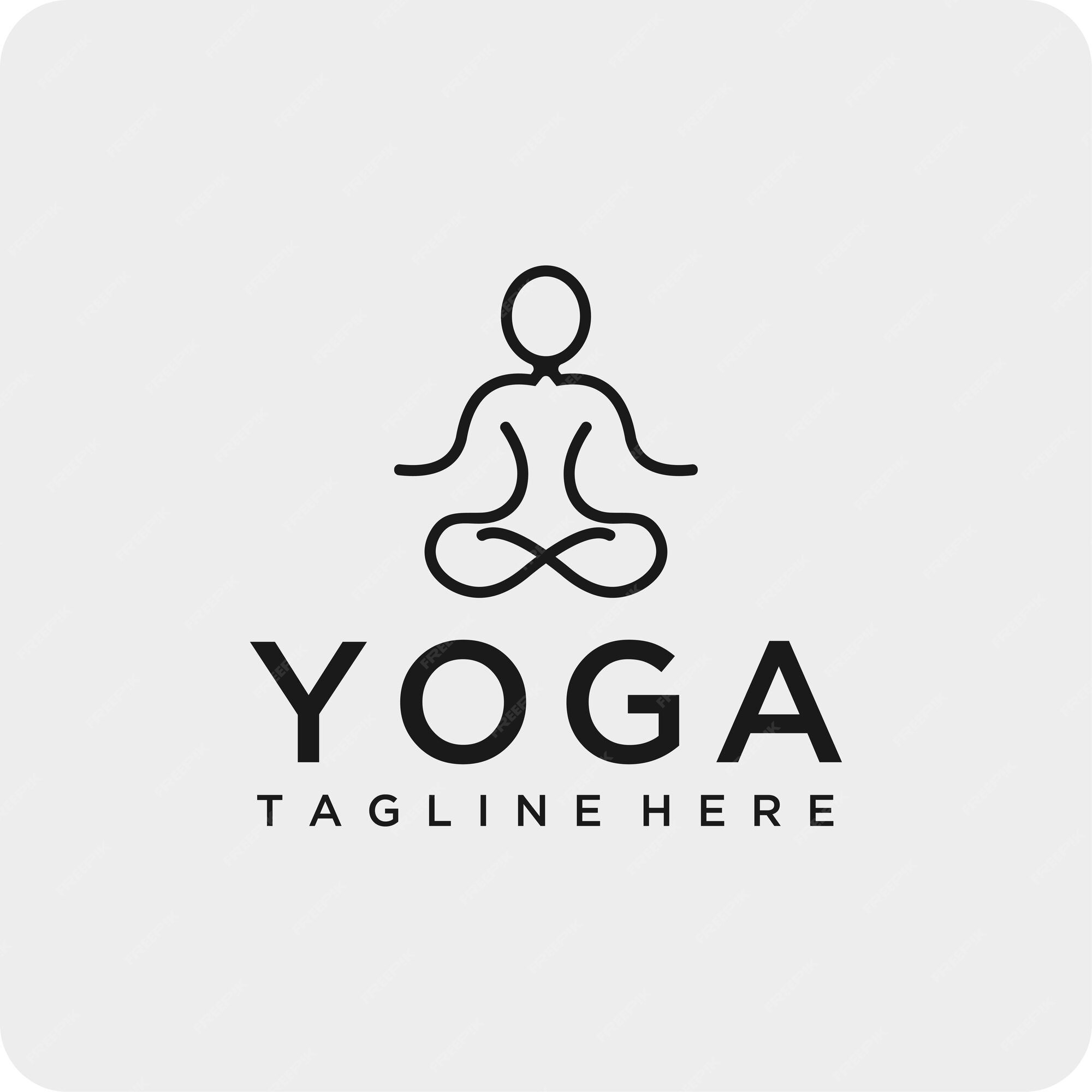 Premium Vector | Yoga logo icon line vector image