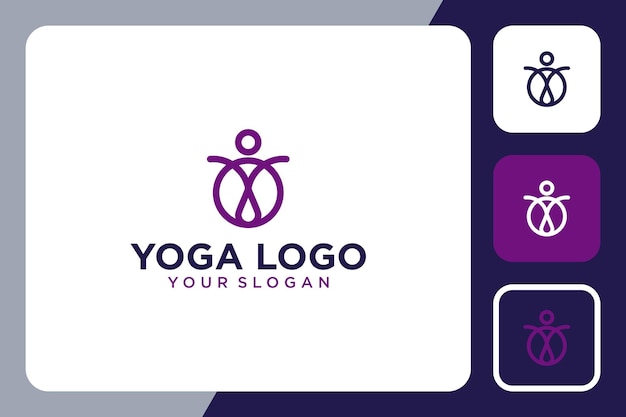 yoga-logo-ontwerp met moderne lijntekeningen