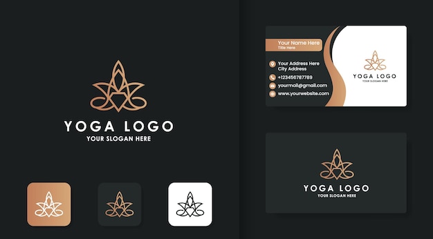 yoga logo, and simple business card