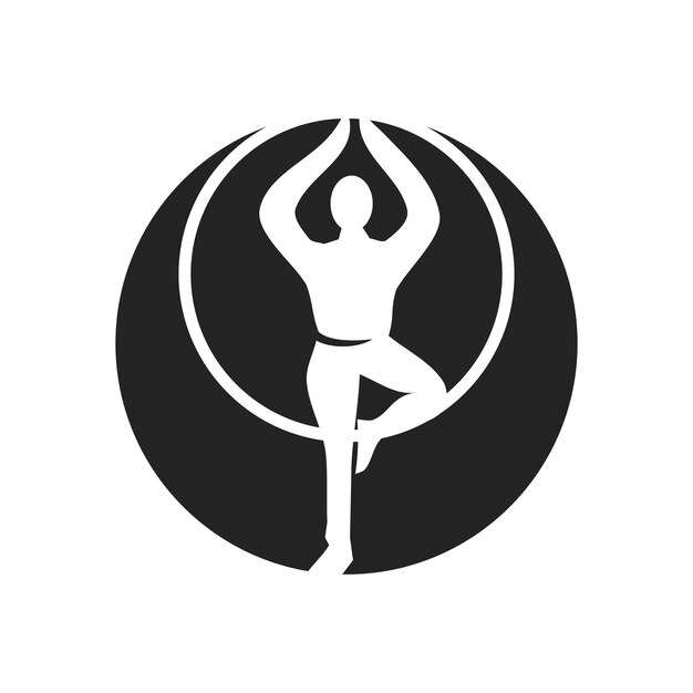 yoga logo sjabloon geïsoleerde merkidentiteit pictogram abstracte vectorafbeelding