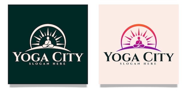 Yoga logo sjabloon, spa bedrijfslogo set voor gezondheid en welzijn