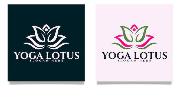 Yoga logo sjabloon. yoga meditatie, lotus logo ontwerpsjabloon