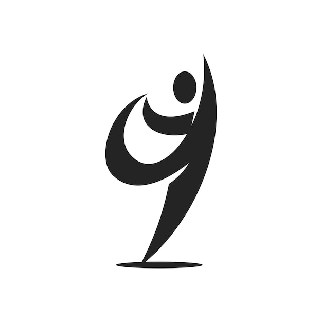 Modello di logo yoga icona di identità del marchio isolata grafica vettoriale astratta