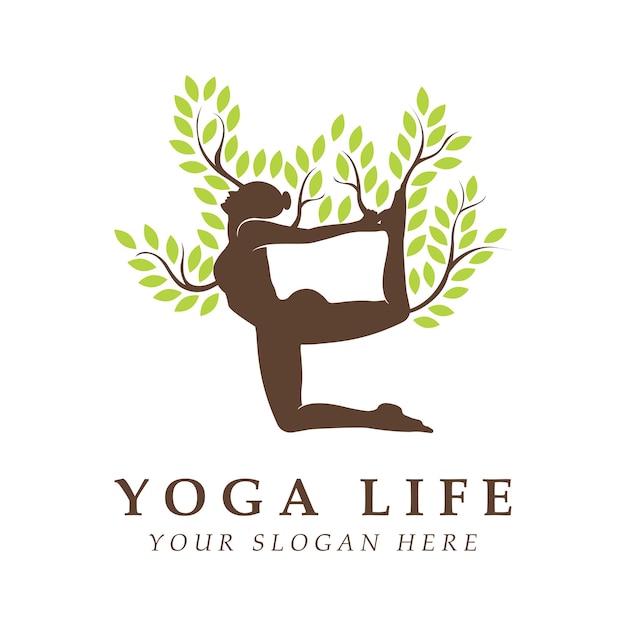 Yoga logo and vector with slogan template