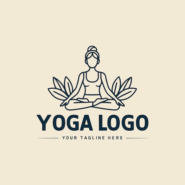 yoga logo with lotus pose