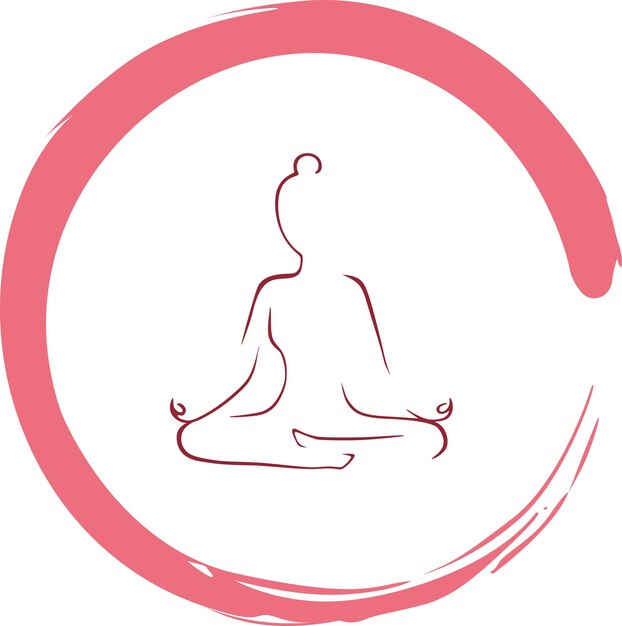 Vettore logo yoga zen tratto di pennello disegno vettoriale