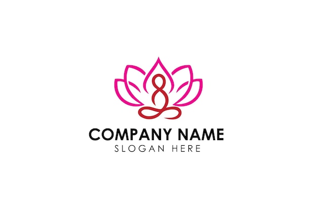 yoga lotas studio logo design vector