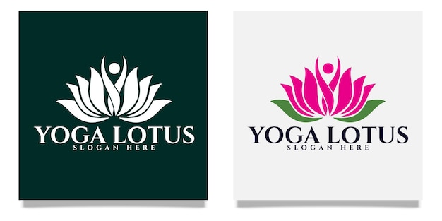 Design del logo del loto di yoga, modello di logo aziendale spa
