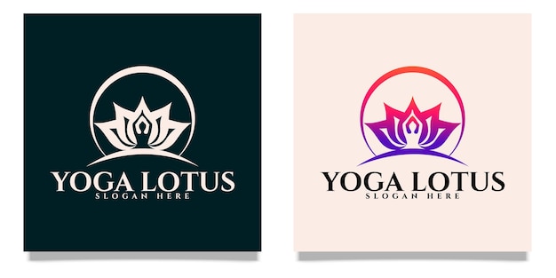 Yoga lotus logo-ontwerp, sjabloon voor spa-bedrijfslogo