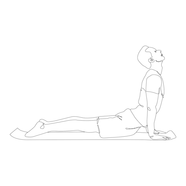 Yoga man continue lijntekening minimalistisch ontwerp een lijntekening van man in yoga pose oefening