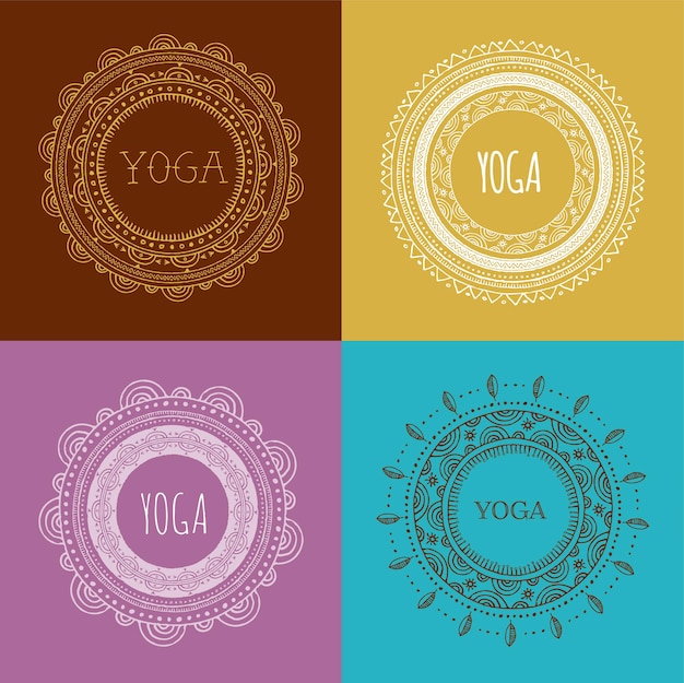 Premium Vector  Yoga and mandala boho with round ornament.