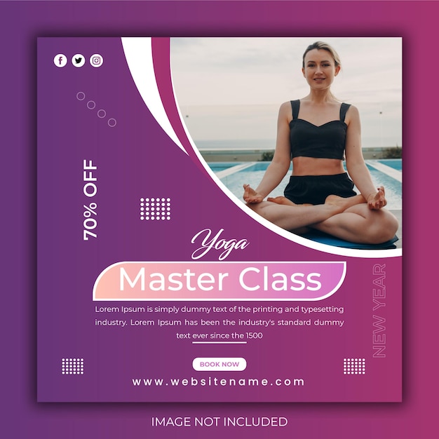 Yoga Master Class Square Instagram post design