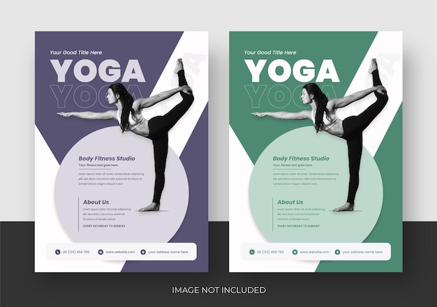 Vettore volantino yoga e meditazione, poster design yoga