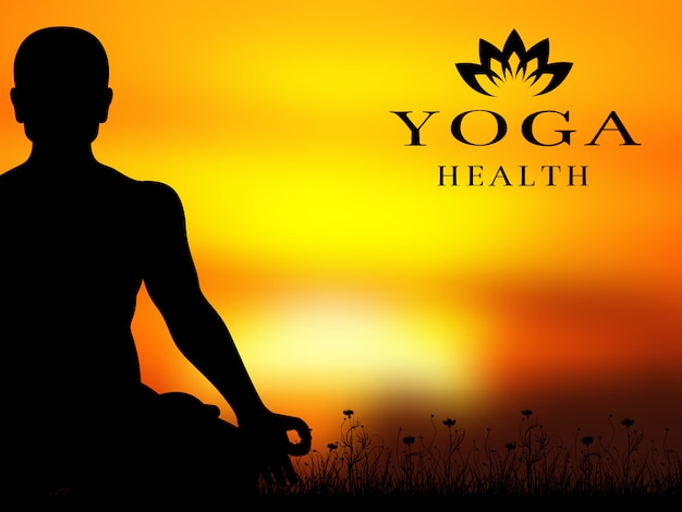 Priorità bassa di vettore della siluetta di meditazione di yoga