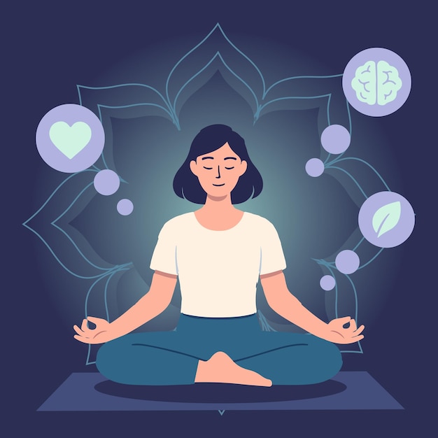 yoga amp mental wellness woman meditating in lotus pose