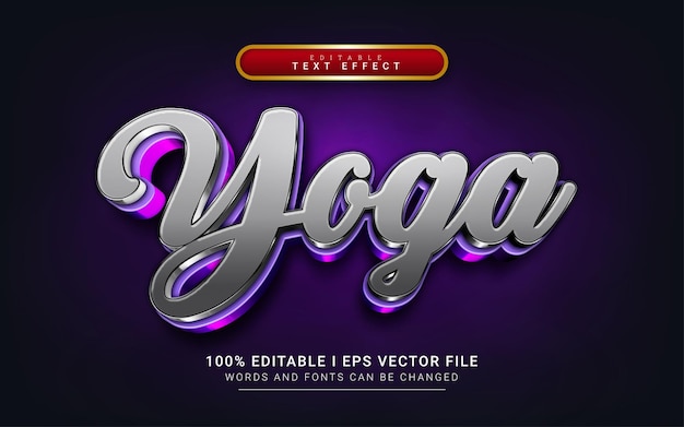 Yoga modern 3d style text effect