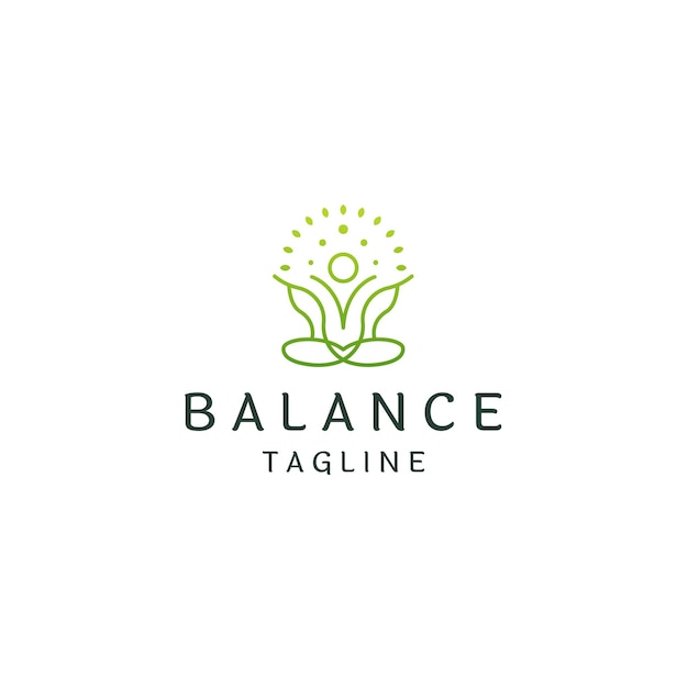 Yoga nature logo icon design template flat vector