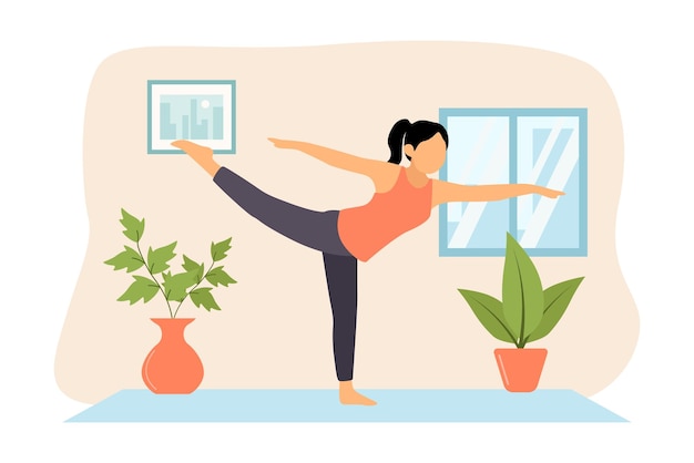 Yoga-oefening flat design illustratie