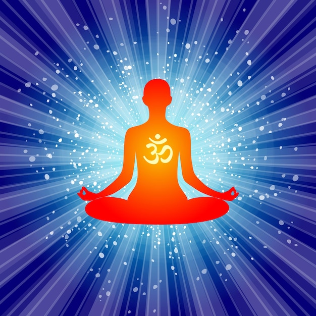 Yoga Person relaxing in lotus pose Meditation International yoga day web banner Yoga pose in a