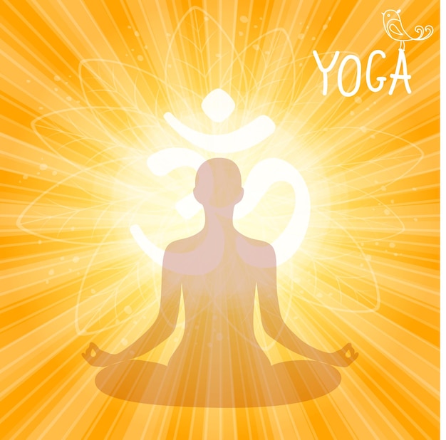 yoga person relaxing in lotus pose meditation international yoga day web banner yoga pose